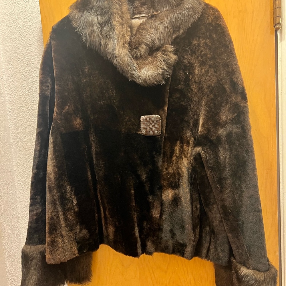 Elegant Brown Faux Fur Teddy Jacket